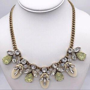 J. Crew Cream and Yellow Opalescent Jeweled Necklace